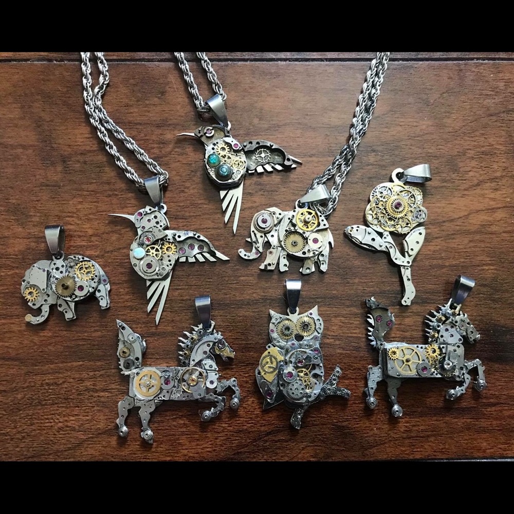 Custom made steam punk pendants